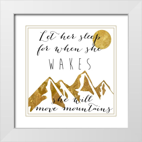 Mountains White Modern Wood Framed Art Print with Double Matting by Sasha