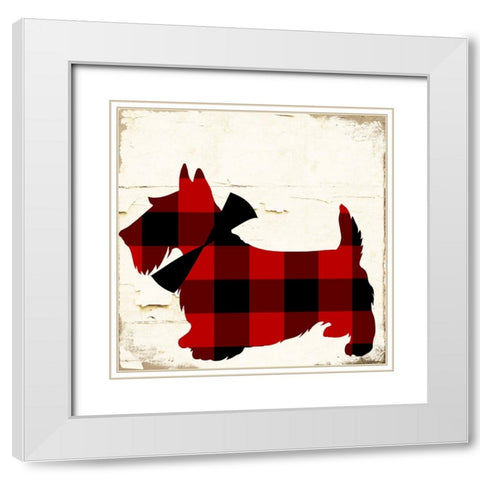 Scotty I White Modern Wood Framed Art Print with Double Matting by Sasha