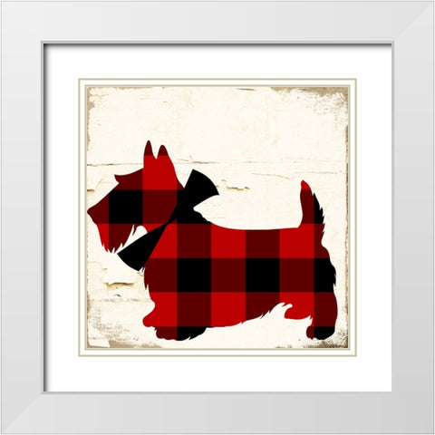 Scotty I White Modern Wood Framed Art Print with Double Matting by Sasha