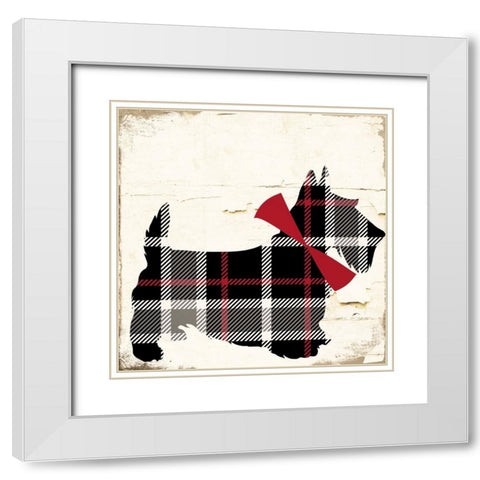 Scotty II White Modern Wood Framed Art Print with Double Matting by Sasha