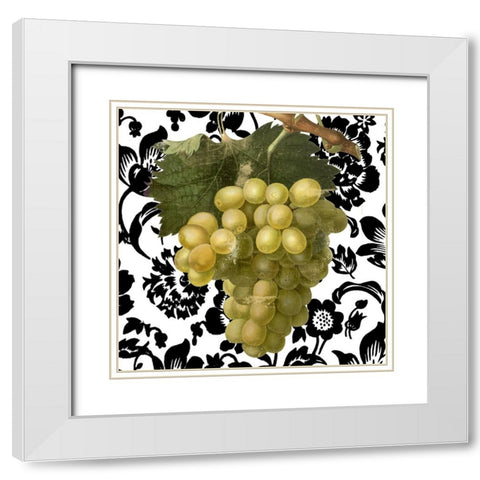 Grape Suzette II White Modern Wood Framed Art Print with Double Matting by Sasha