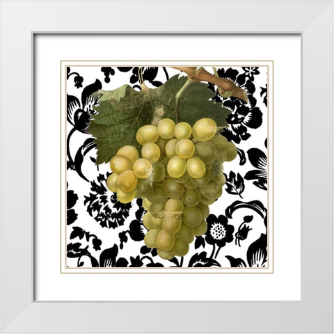 Grape Suzette II White Modern Wood Framed Art Print with Double Matting by Sasha