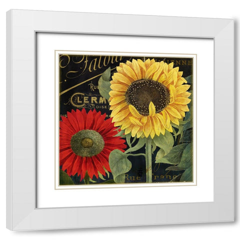 October Sun II White Modern Wood Framed Art Print with Double Matting by Sasha