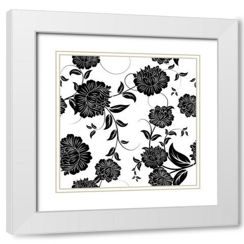 Ceil Jaune Pattern 1 White Modern Wood Framed Art Print with Double Matting by Sasha