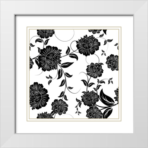 Ceil Jaune Pattern 1 White Modern Wood Framed Art Print with Double Matting by Sasha