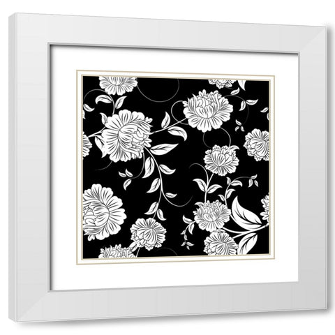 Ceil Jaune Pattern 2 White Modern Wood Framed Art Print with Double Matting by Sasha