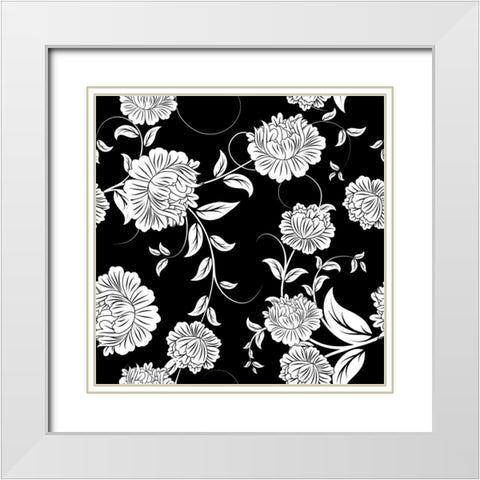 Ceil Jaune Pattern 2 White Modern Wood Framed Art Print with Double Matting by Sasha