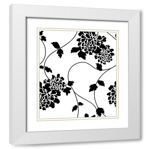 Ceil Jaune Pattern 3 White Modern Wood Framed Art Print with Double Matting by Sasha