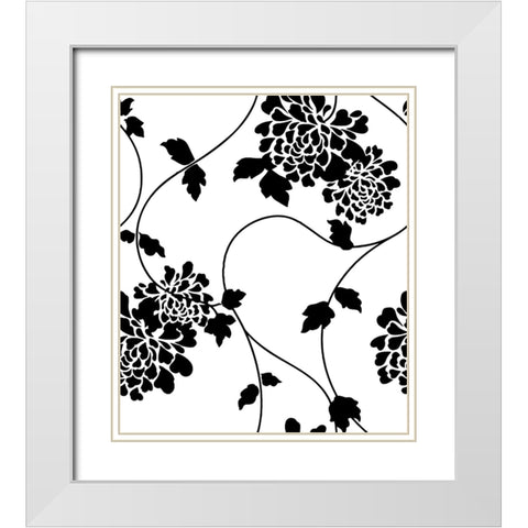 Ceil Jaune Pattern 3 White Modern Wood Framed Art Print with Double Matting by Sasha