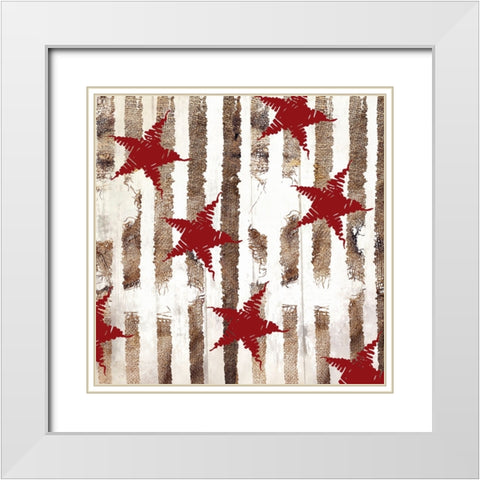 Cardinal Christmas IV White Modern Wood Framed Art Print with Double Matting by Sasha