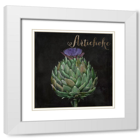Medley_Artichoke White Modern Wood Framed Art Print with Double Matting by Sasha