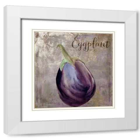 Medley_Gold_Eggplant White Modern Wood Framed Art Print with Double Matting by Sasha