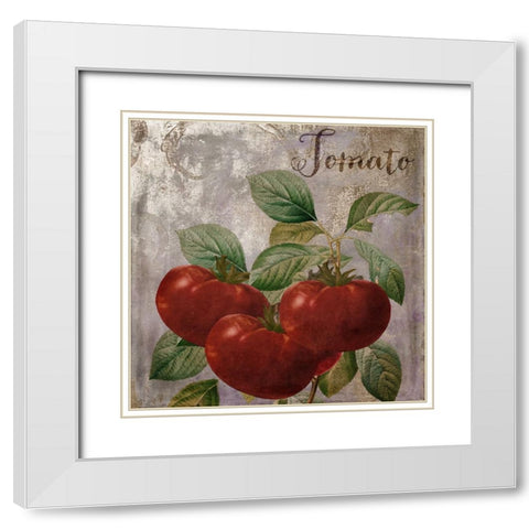 Medley_Gold_Tomato White Modern Wood Framed Art Print with Double Matting by Sasha