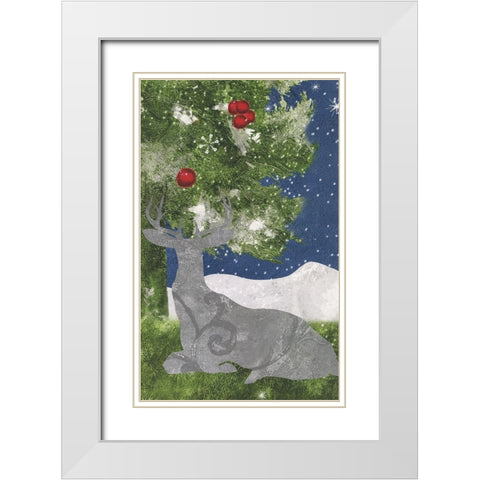 Under the Pines 12 White Modern Wood Framed Art Print with Double Matting by Sasha
