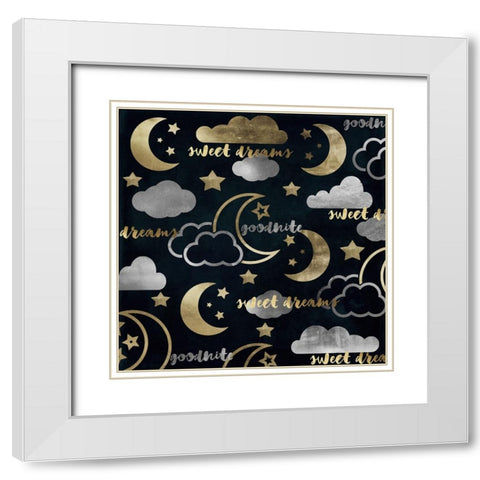 Sweet Dreams White Modern Wood Framed Art Print with Double Matting by Sasha