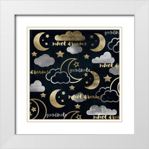 Sweet Dreams White Modern Wood Framed Art Print with Double Matting by Sasha