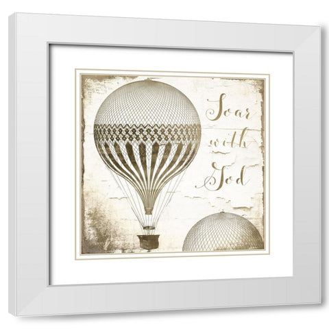 Gods Balloons I White Modern Wood Framed Art Print with Double Matting by Sasha