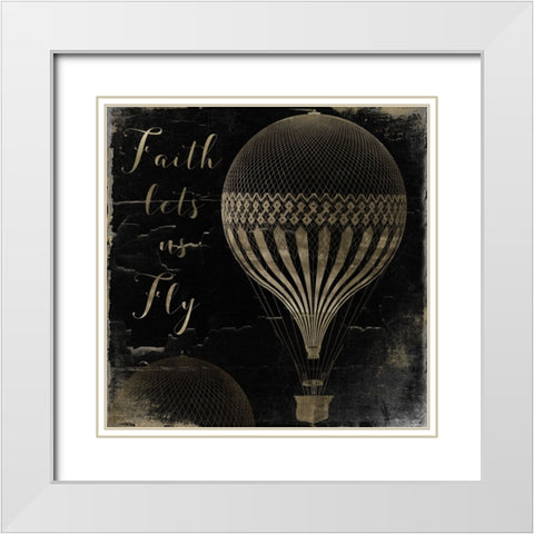 Gods Balloons II White Modern Wood Framed Art Print with Double Matting by Sasha