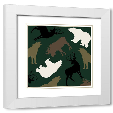 Animal Crackers II White Modern Wood Framed Art Print with Double Matting by Sasha