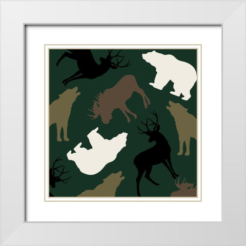 Animal Crackers II White Modern Wood Framed Art Print with Double Matting by Sasha