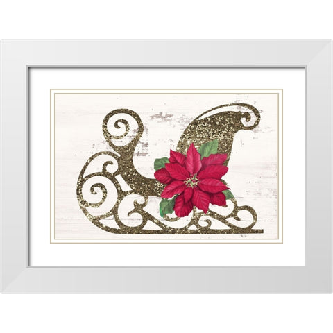 Sleigh Petals I White Modern Wood Framed Art Print with Double Matting by Sasha