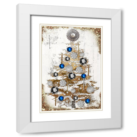 Tree of Jewels I White Modern Wood Framed Art Print with Double Matting by Sasha