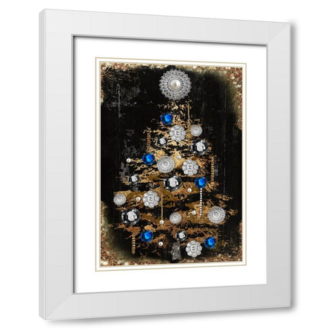 Tree of Jewels II White Modern Wood Framed Art Print with Double Matting by Sasha