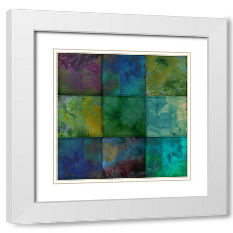 Fabric Squared I White Modern Wood Framed Art Print with Double Matting by Sasha
