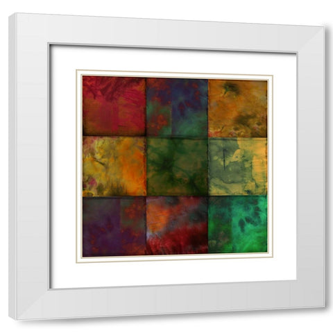 Fabric Squared II White Modern Wood Framed Art Print with Double Matting by Sasha