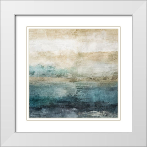 Horizon White Modern Wood Framed Art Print with Double Matting by Sasha