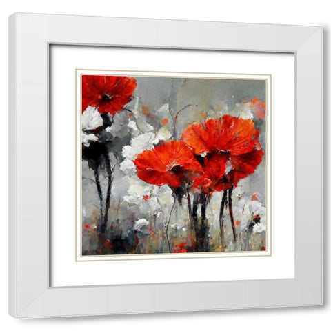 Poppy Playhouse I White Modern Wood Framed Art Print with Double Matting by Sasha