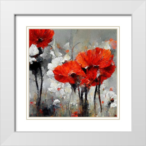 Poppy Playhouse I White Modern Wood Framed Art Print with Double Matting by Sasha