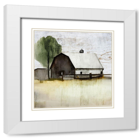 The White Barn I White Modern Wood Framed Art Print with Double Matting by Sasha