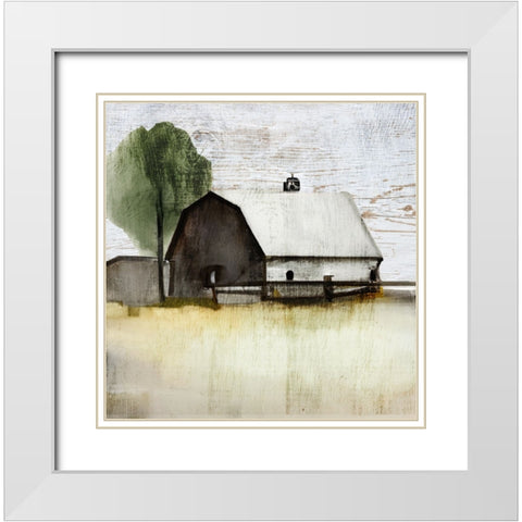 The White Barn I White Modern Wood Framed Art Print with Double Matting by Sasha