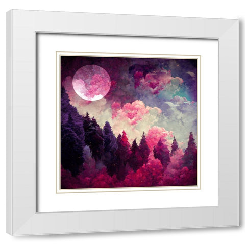 Impossible Forest White Modern Wood Framed Art Print with Double Matting by Sasha