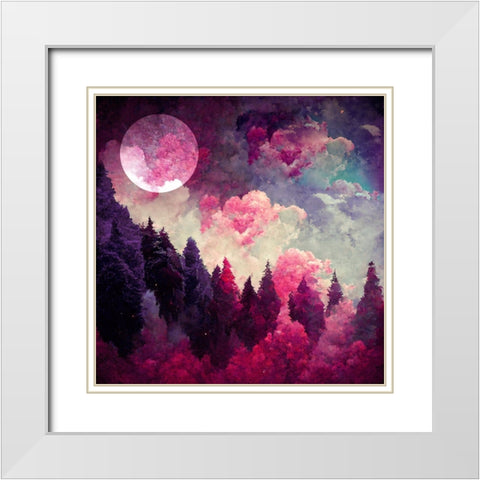 Impossible Forest White Modern Wood Framed Art Print with Double Matting by Sasha