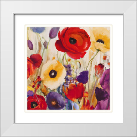 Poppy Palace I White Modern Wood Framed Art Print with Double Matting by Sasha
