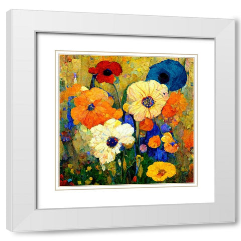 Sashas Garden II White Modern Wood Framed Art Print with Double Matting by Sasha