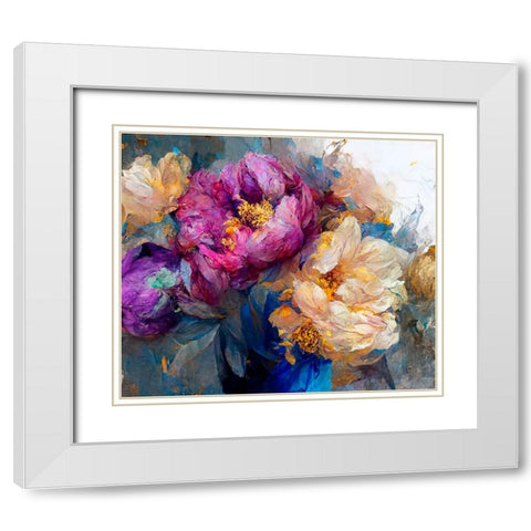 Peony Opera I White Modern Wood Framed Art Print with Double Matting by Sasha