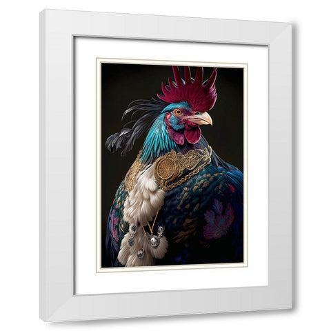 Coloratura VII White Modern Wood Framed Art Print with Double Matting by Sasha