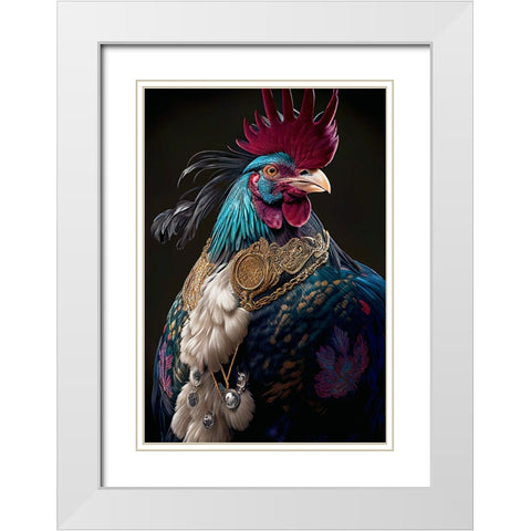 Coloratura VII White Modern Wood Framed Art Print with Double Matting by Sasha