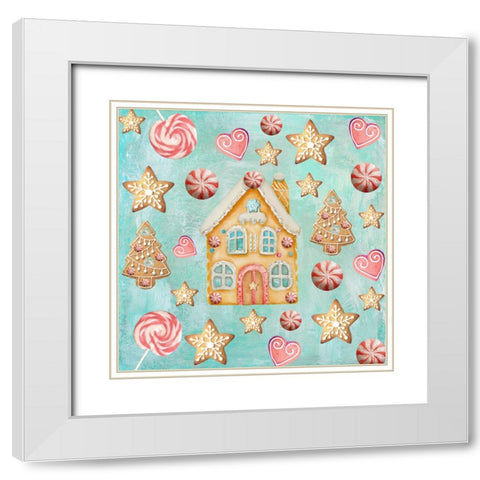 Gingerbread Land I White Modern Wood Framed Art Print with Double Matting by Sasha