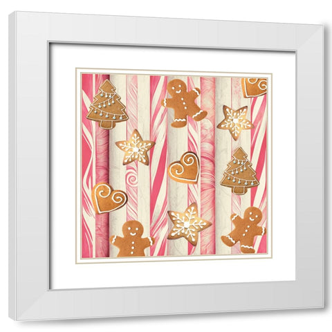 Gingerbread Land II White Modern Wood Framed Art Print with Double Matting by Sasha