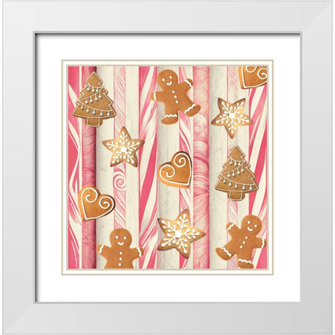 Gingerbread Land II White Modern Wood Framed Art Print with Double Matting by Sasha