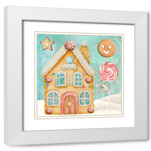 Gingerbread Land IV White Modern Wood Framed Art Print with Double Matting by Sasha