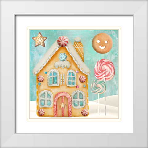 Gingerbread Land IV White Modern Wood Framed Art Print with Double Matting by Sasha