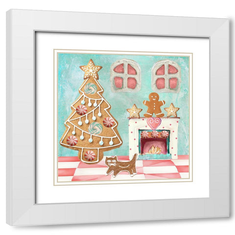 Gingerbread Land VII White Modern Wood Framed Art Print with Double Matting by Sasha