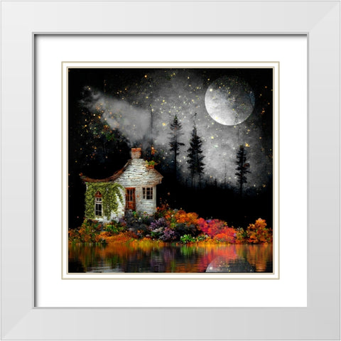 Fairy Forest II White Modern Wood Framed Art Print with Double Matting by Sasha