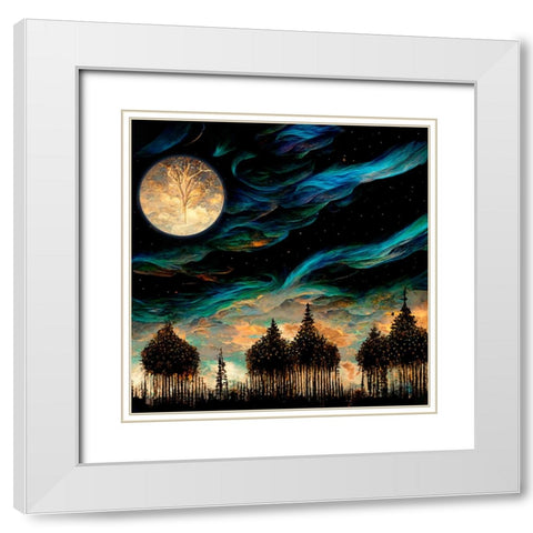 Fairy Forest III White Modern Wood Framed Art Print with Double Matting by Sasha