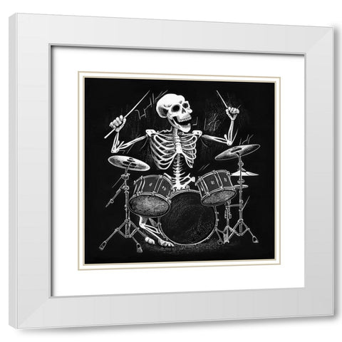 Skeleton II White Modern Wood Framed Art Print with Double Matting by Sasha